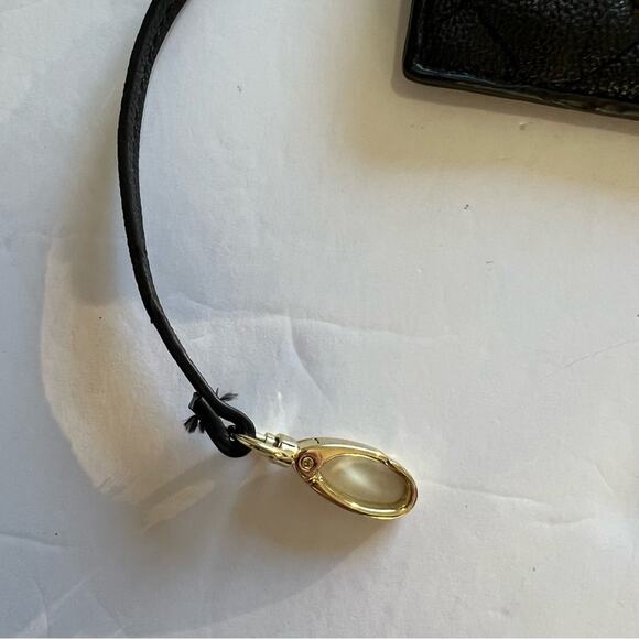 Steve Madden Coin Purse Quilted Black Faux Leather with Strap Small Wallet - Picture 4 of 9